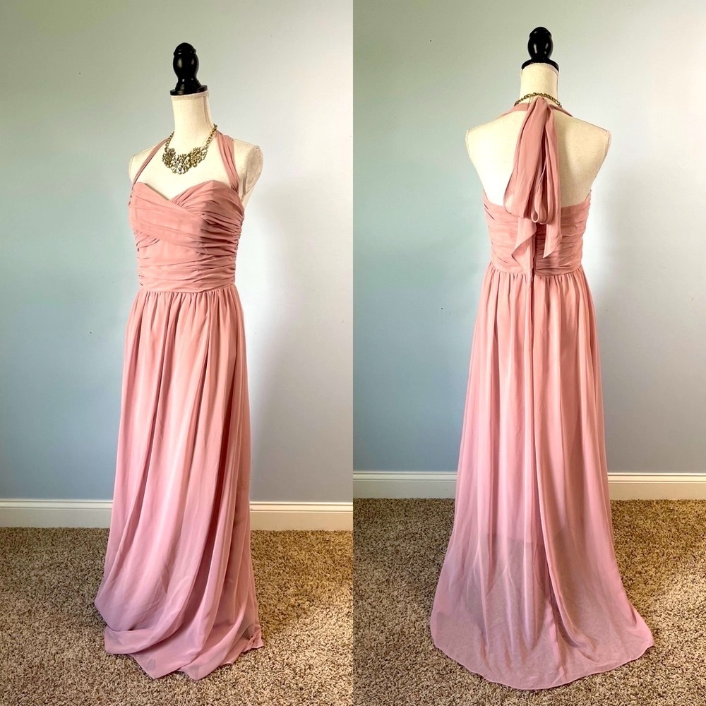 ALFRED ANGELO | Pink Sweetheart Halter Maxi Gown Sz 12